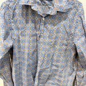Daniel Cremieux Blue and Orange Geometric Shirt